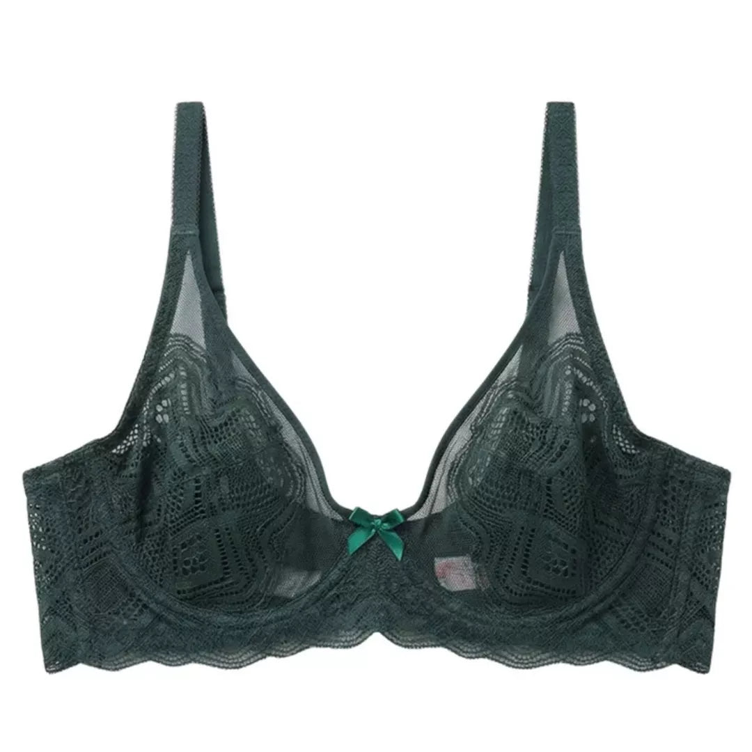 Women’s June Green Non Padded Lace Bra – Soft Lightweight Comfort