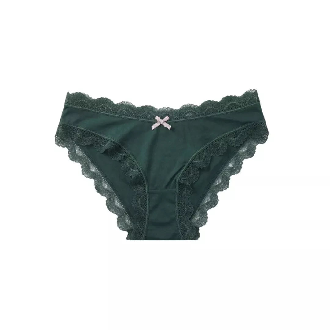 Women’s Lush Lace Green Cotton Bikini Panty – Soft Comfortable Fit