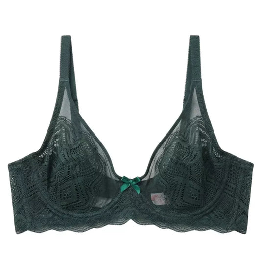 Women’s June Green Non Padded Lace Bra – Soft Lightweight Comfort