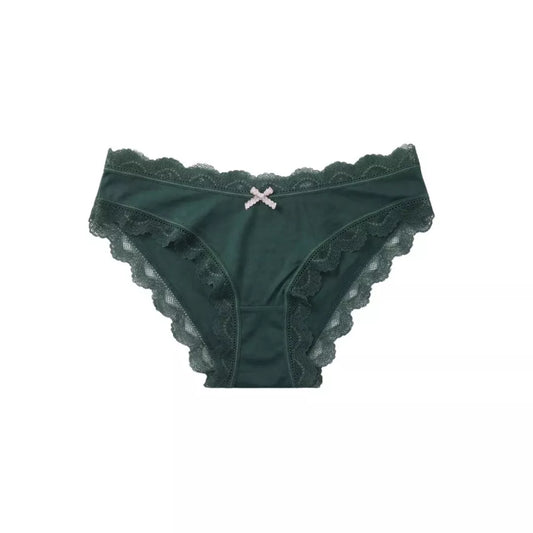 Women’s Lush Lace Green Cotton Bikini Panty – Soft Comfortable Fit
