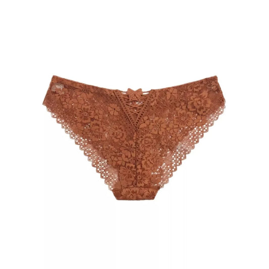 Women’s Whisper Glam Rust Lace Bikini Panty – Elegant Soft Comfort