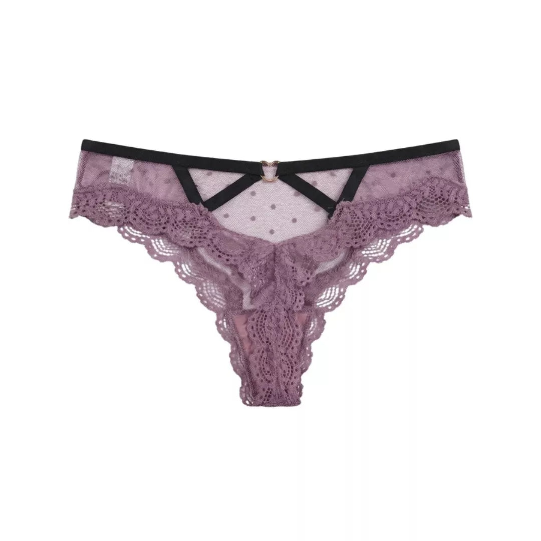 Women’s Noir Glow Purple Thong Panty – Stylish Soft Comfort