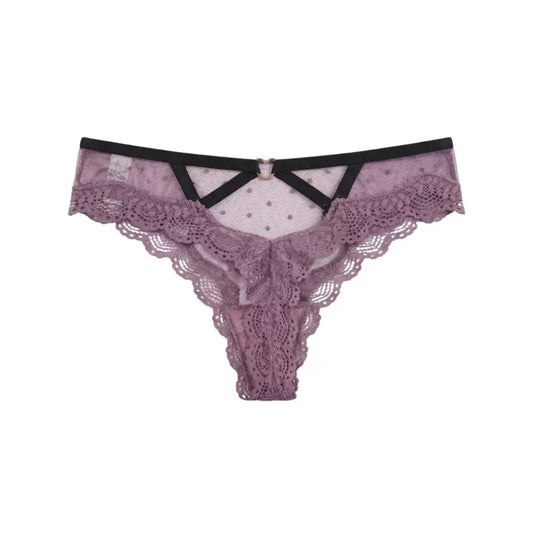 Women’s Noir Glow Purple Thong Panty – Stylish Soft Comfort