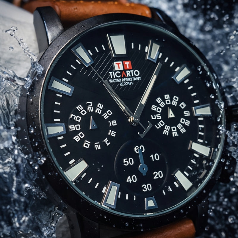 Ticarto T-2761 Premium Chronograph Leather Watch