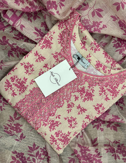 Embroidered Cotton 3 Piece Suit – Culottes Style